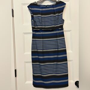 Women’s Size 10 Ellen Tracy Dress Blue Black and Gray
